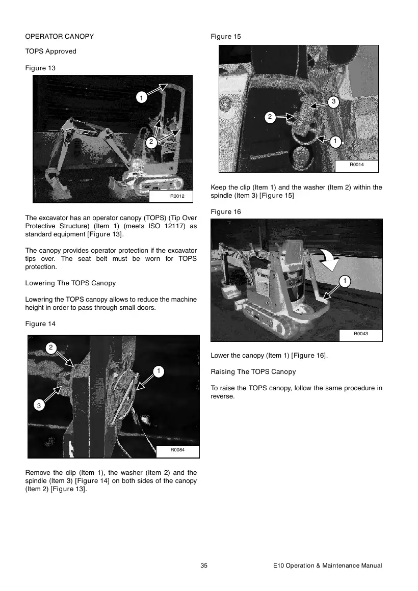 Bobcat E10 operation and maintenance manual — 6986787-EN, page 35
