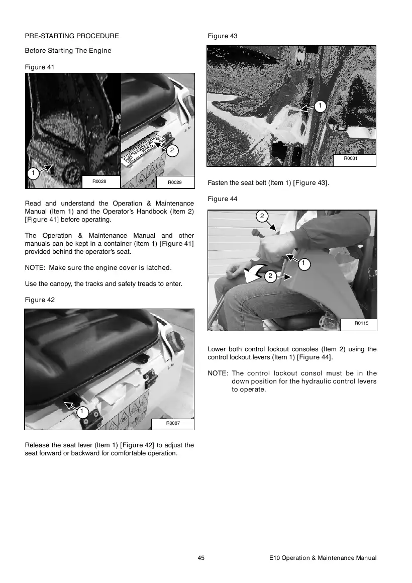 Bobcat E10 operation and maintenance manual — 6986787-EN, page 45