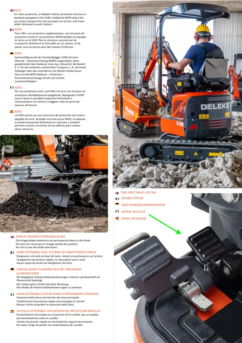 DELEKS S100 Miniexcavator PDF Catalog, page 3