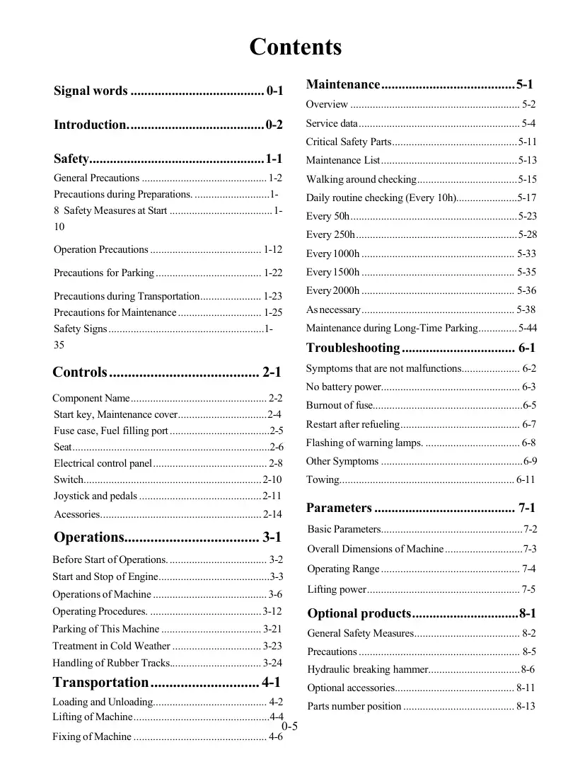 Digger King KING 1.1 operator, maintenance and troubleshooting manual, page 7