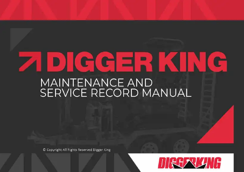 Digger King Maintenance Manual, page 1