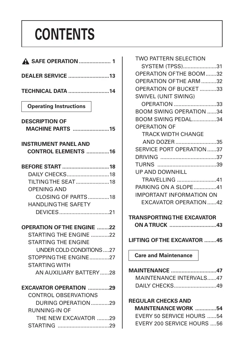 Kubota U17-3 Australian operator/maintenance manual RA238-8130-3, page 6