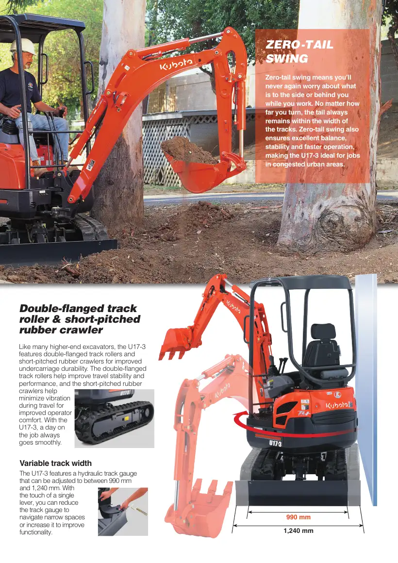 Kubota U17-3 brochure (Australia), page 3