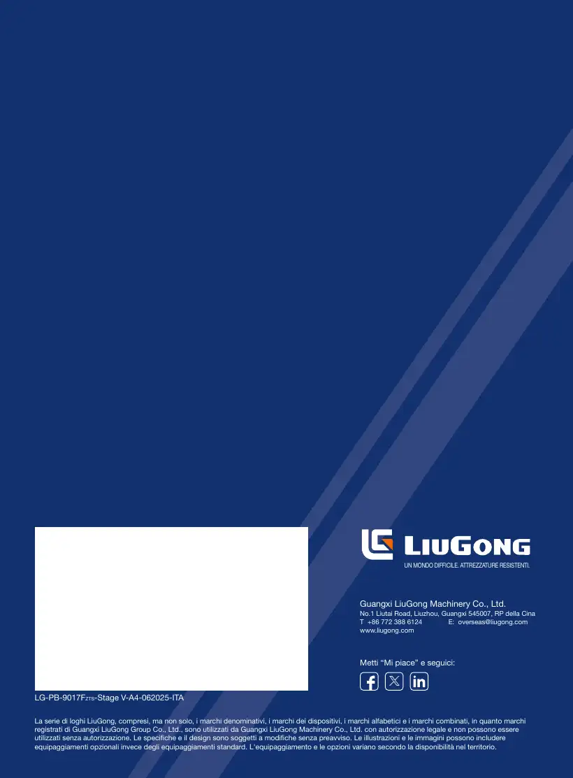 LiuGong 9017FZTS Stage V June 2025 brochure with track measurements, page 7