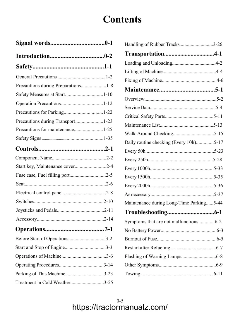 Rhinoceros XN10-8 — operation maintenance troubleshooting manual, page 7