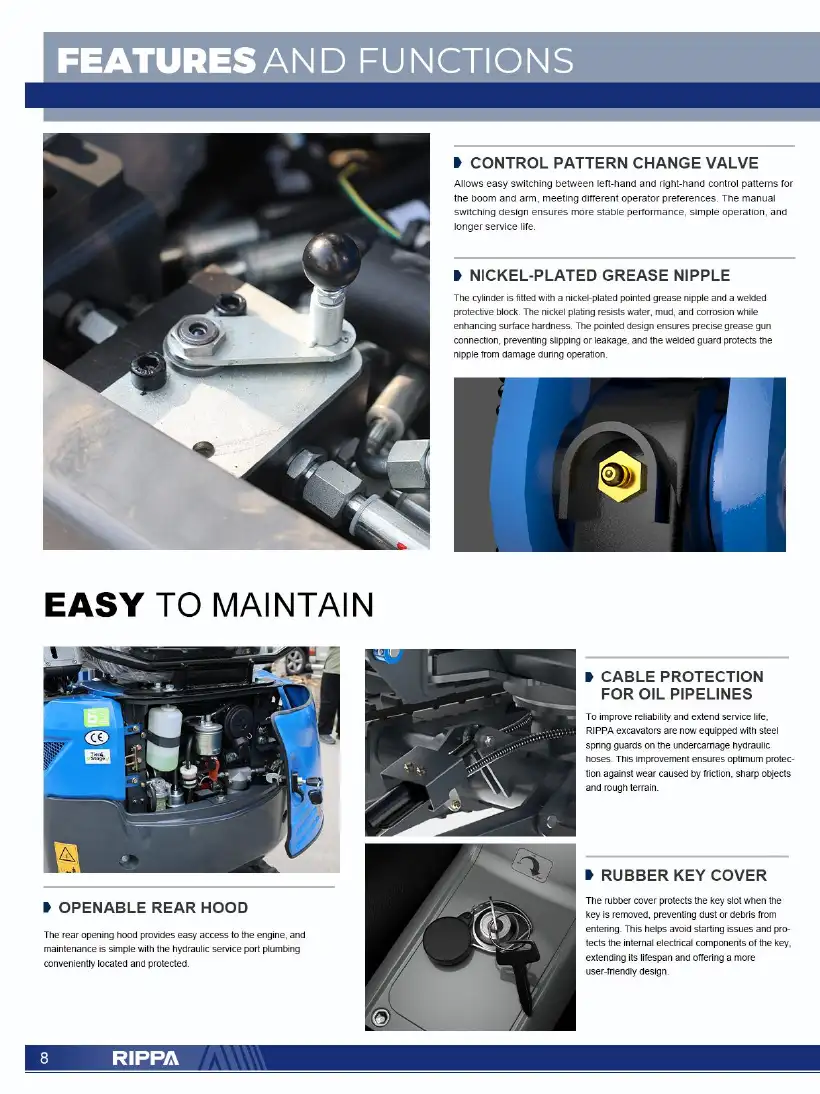 Rippa R15 Kubota product manual/specification brochure, page 8