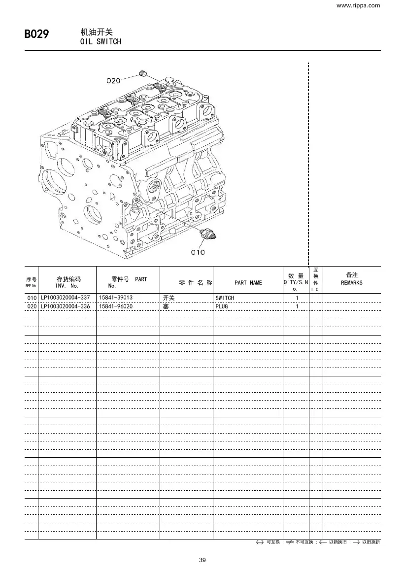 Rippa R22-3 Parts Book - exploded views, page 57