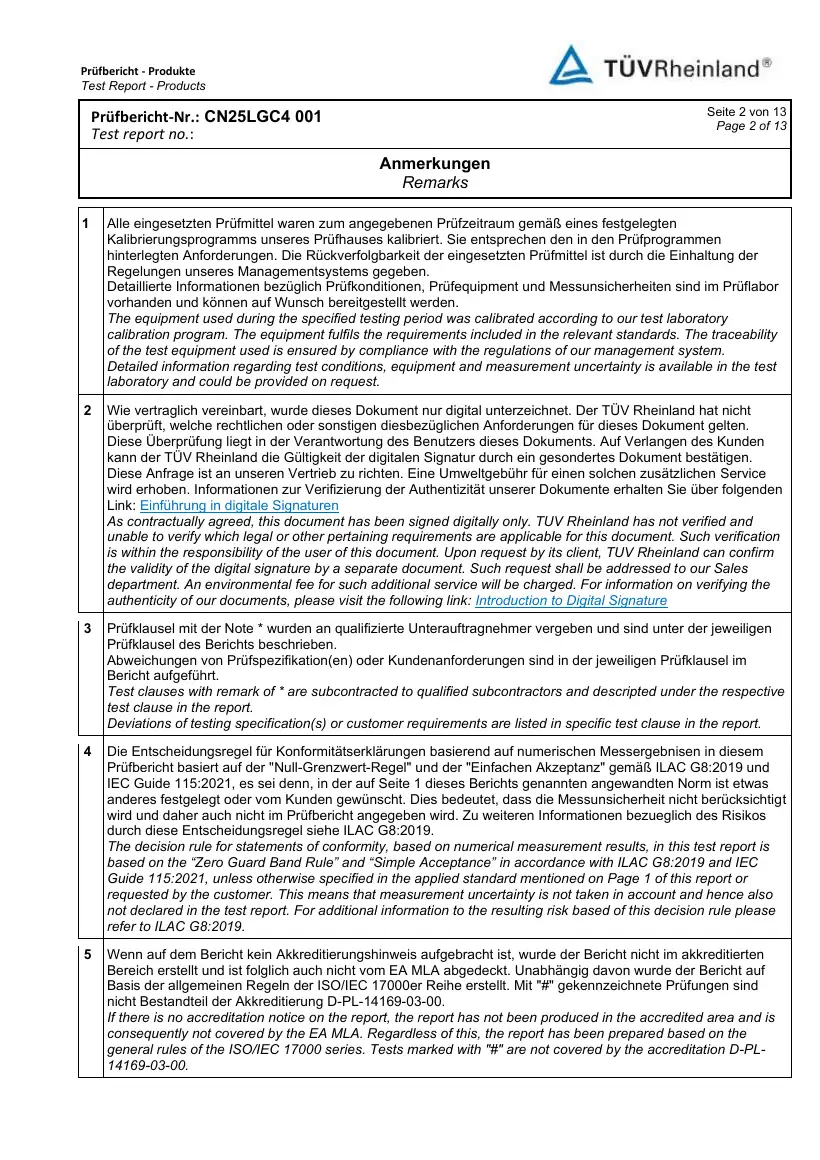 RIPPA R350 TÜV noise-test specimen, serial SLP25040809, page 2