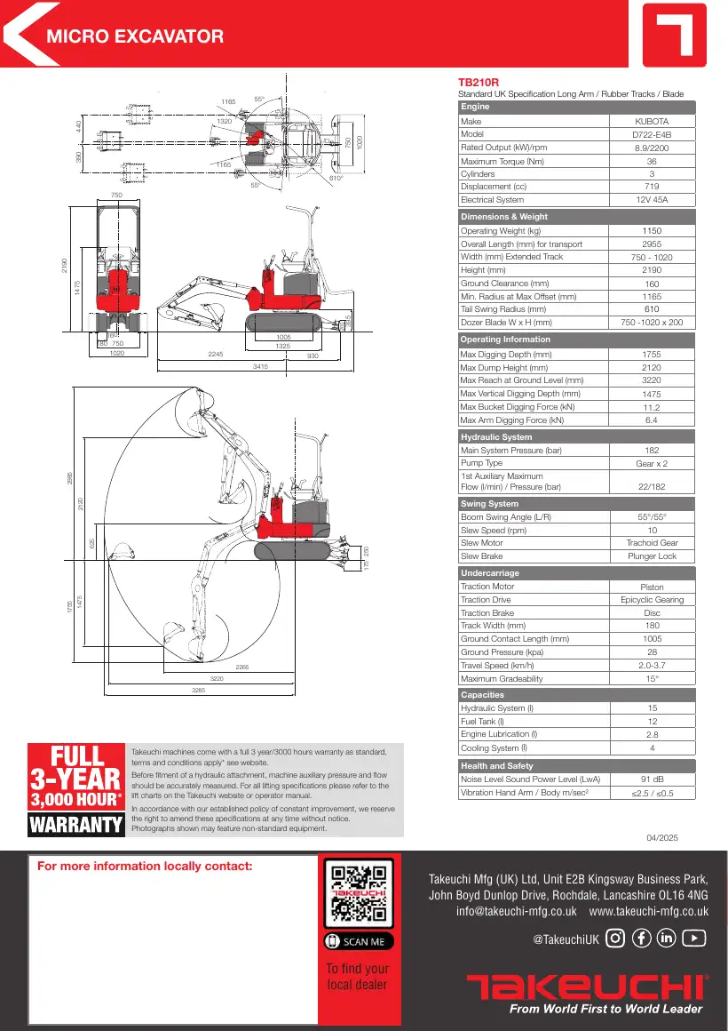 Takeuchi TB210R Micro Brochure April 2025, page 4