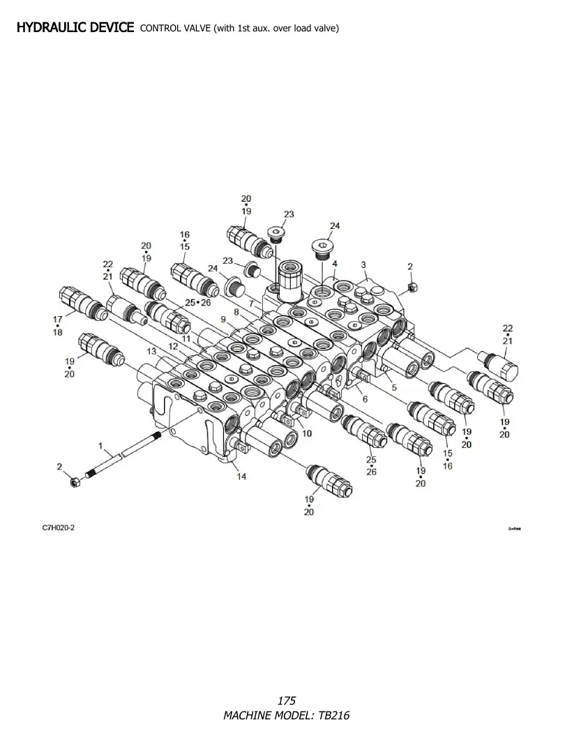 Takeuchi TB216 illustrated parts book — 216100002-series, page 180