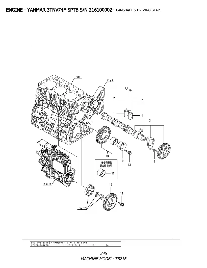 Takeuchi TB216 illustrated parts book — 216100002-series, page 250
