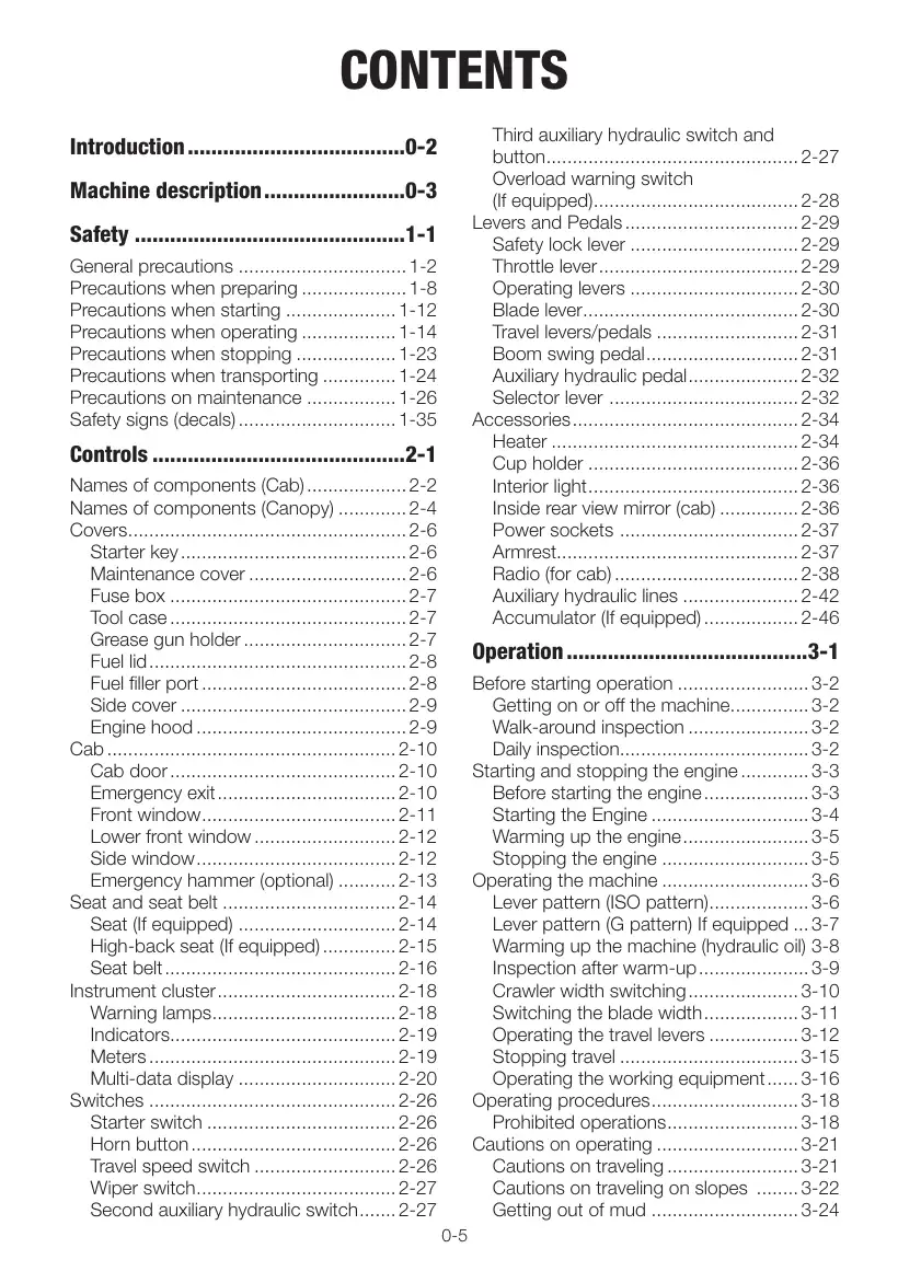 Takeuchi TB216 operator manual AC6E001, page 7