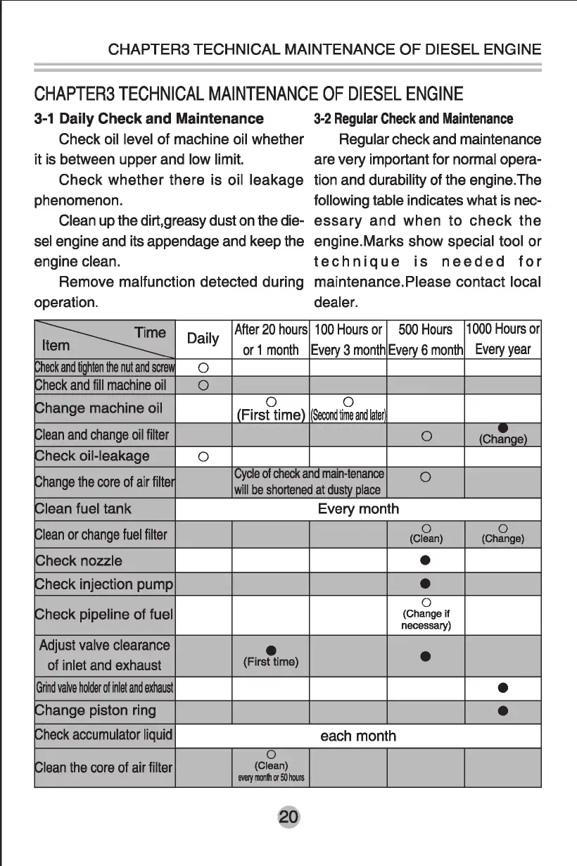 UHI UME10T / XN10 / XN10-8 / HT10 / HT10B — engine operation maintenance parts manual, page 23